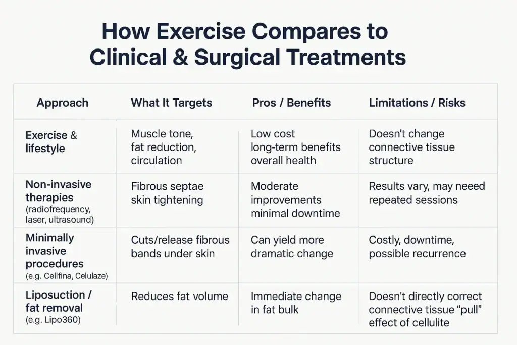 Sculpting Your Bum: Can Toning Exercises Really Reduce Cellulite? 2 How exercise compares to treatments from Lipo 360 Buckinghamshire